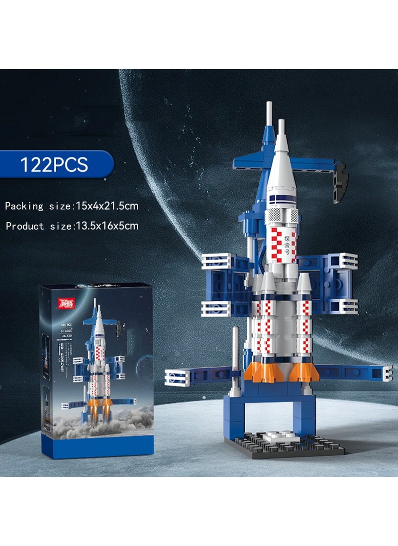 Small Space Rocket 122pcs Assembly Set Toys, Large Building Block Puzzle Game, Best Learning And Role-Playing, Suitable Gifts For Boys And Girls Over 6 Years Old  - Image 2