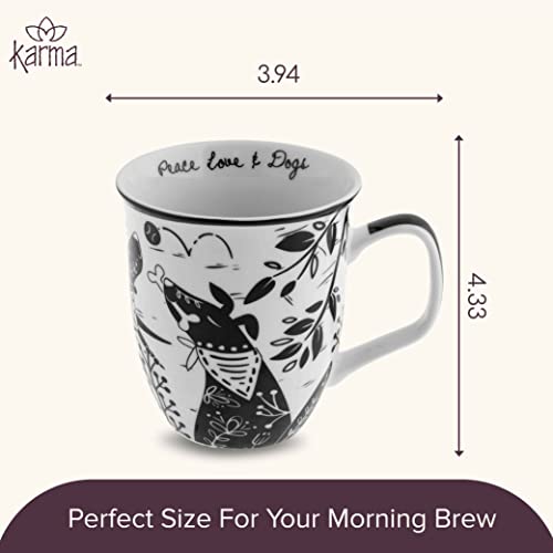 Karma Gifts 16 oz Black and White Boho Mug Dog - Cute Coffee and Tea Mug - Ceramic Coffee Mugs for Women and Men - Image 5
