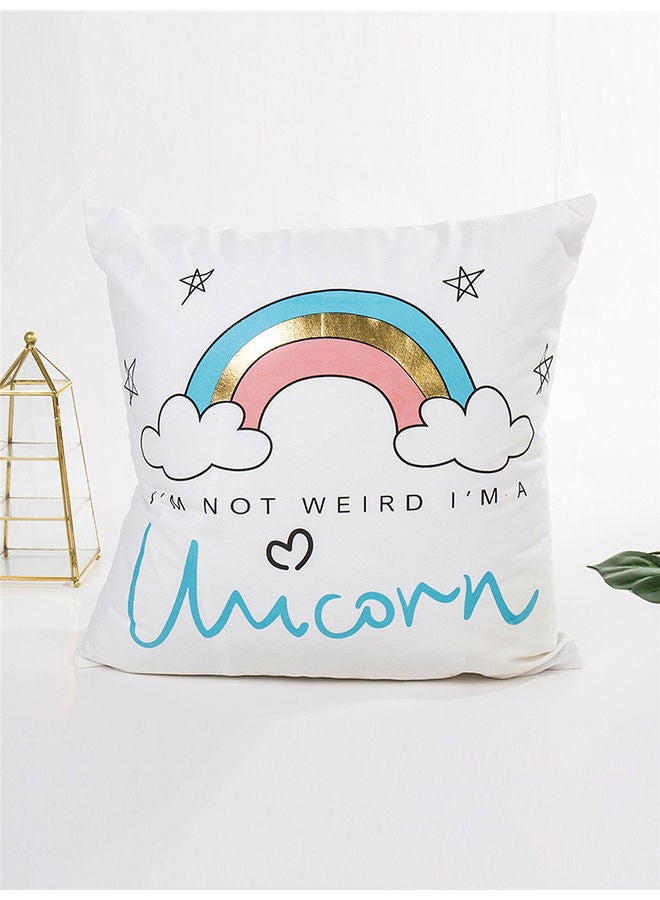 NIBEMINENT Unicorn Pattern Cushion Cover Multicolour 45x45centimeter