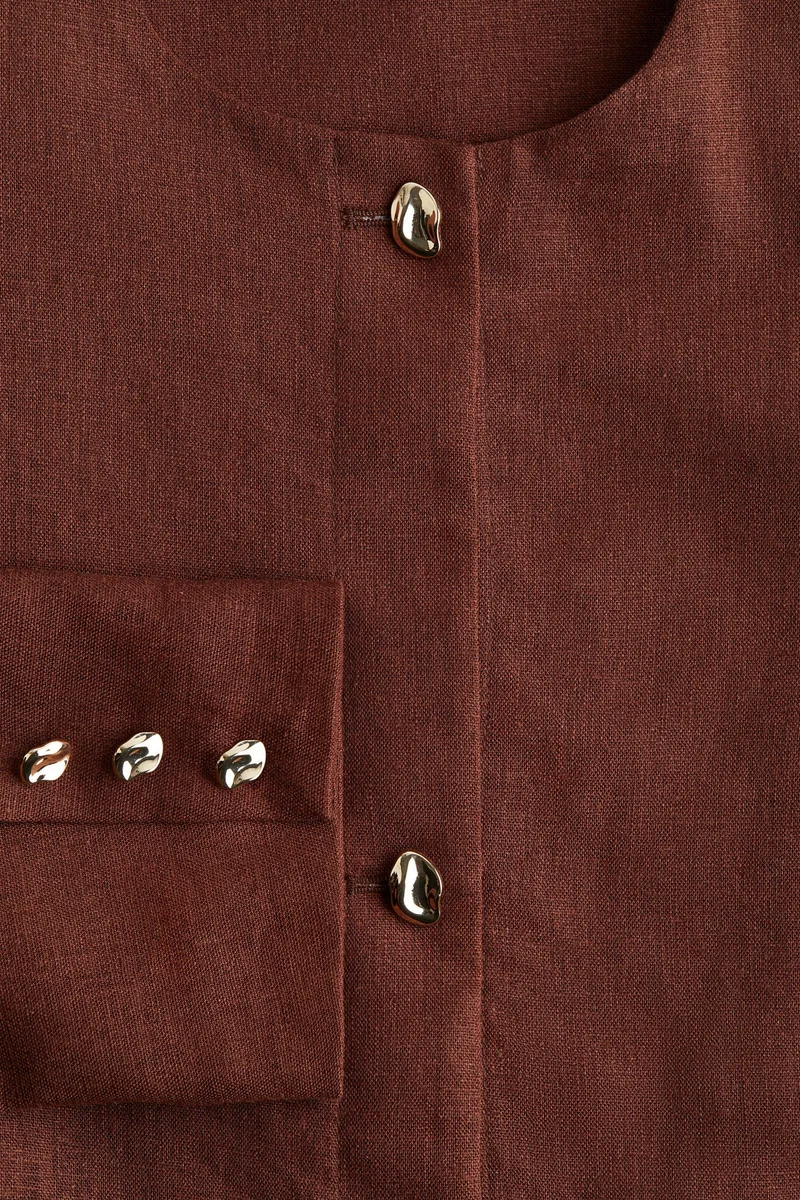 H&M Linen-blend peplum jacket