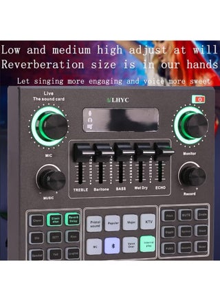 V9 Live Sound Card Audio Mixer للبث المباشر لبطاقة مغير الصوت مع تأثيرات صوتية متعددة - view 4