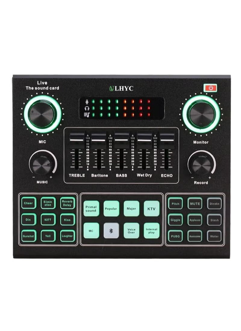 ULHYC - Sound Mixer Board For Live Streaming Voice Changer Card With Multiple Effects Audio - Image 1