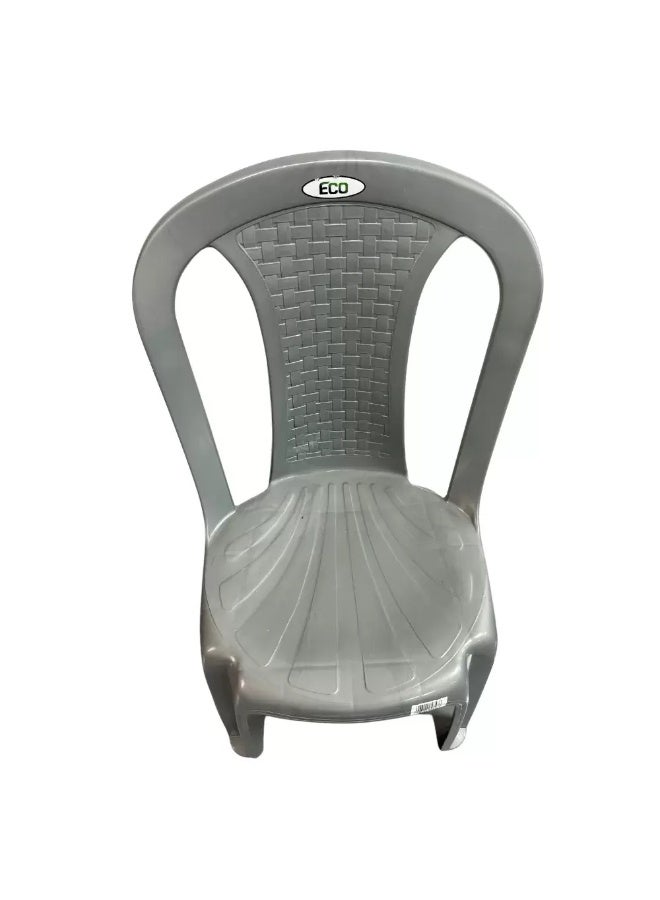 ECO DAY TO DAY Rose Plastic Armless Chair, Indoor Outdoor Use, 41x39x89 cm, Grey (GRAY) - Image 2