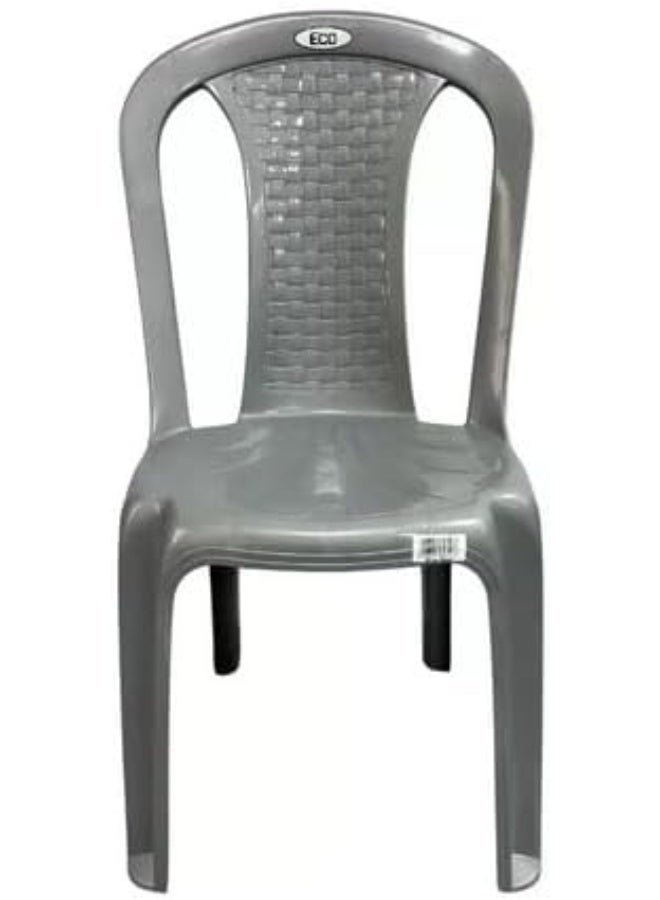 ECO DAY TO DAY Rose Plastic Armless Chair, Indoor Outdoor Use, 41x39x89 cm, Grey (GRAY) - Image 1
