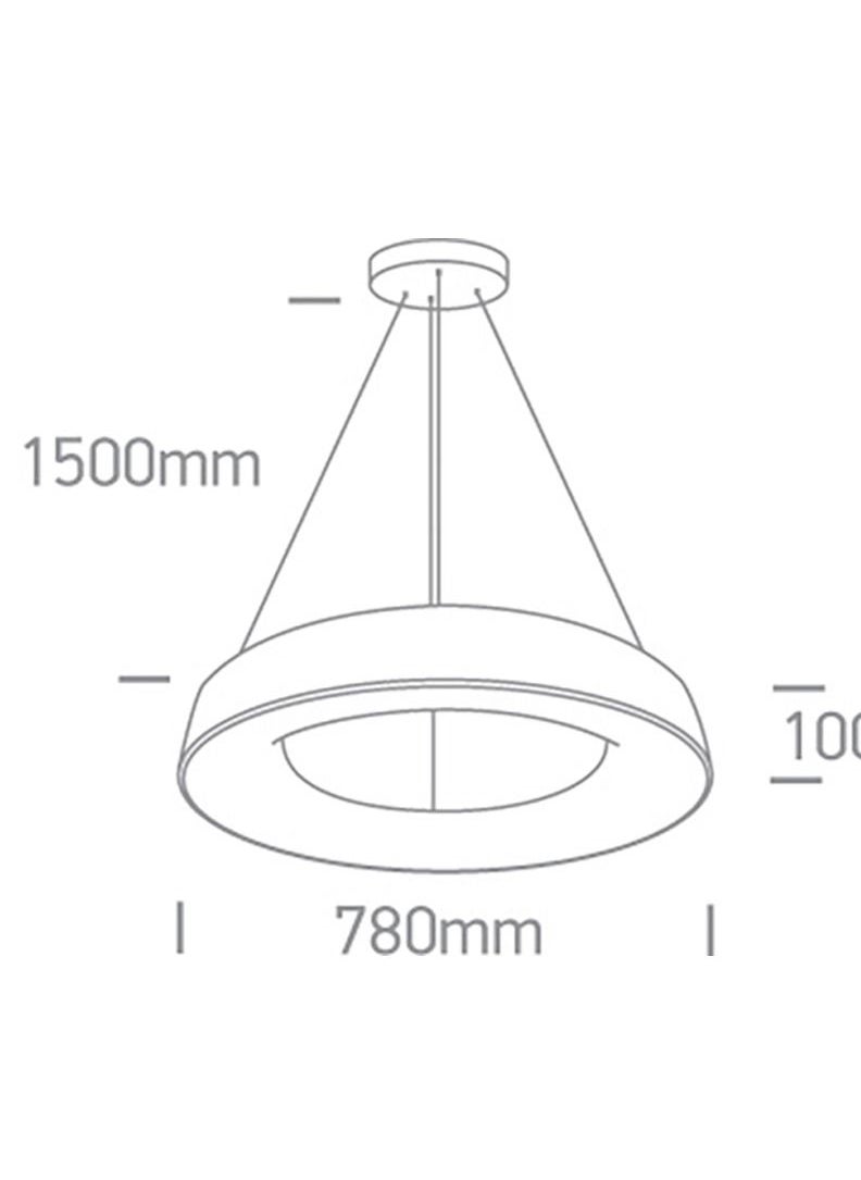 Generic Suspension Light,Dining Table Suspension,Bar,Led Pendant,Dia:78cm,80w/4,400 Lumen,Warm White(3000 Kelvin),Driver 1000 ma integrated, Circular Donut Shape,Adjustable Cable 1.5m,Black finish  - Image 2
