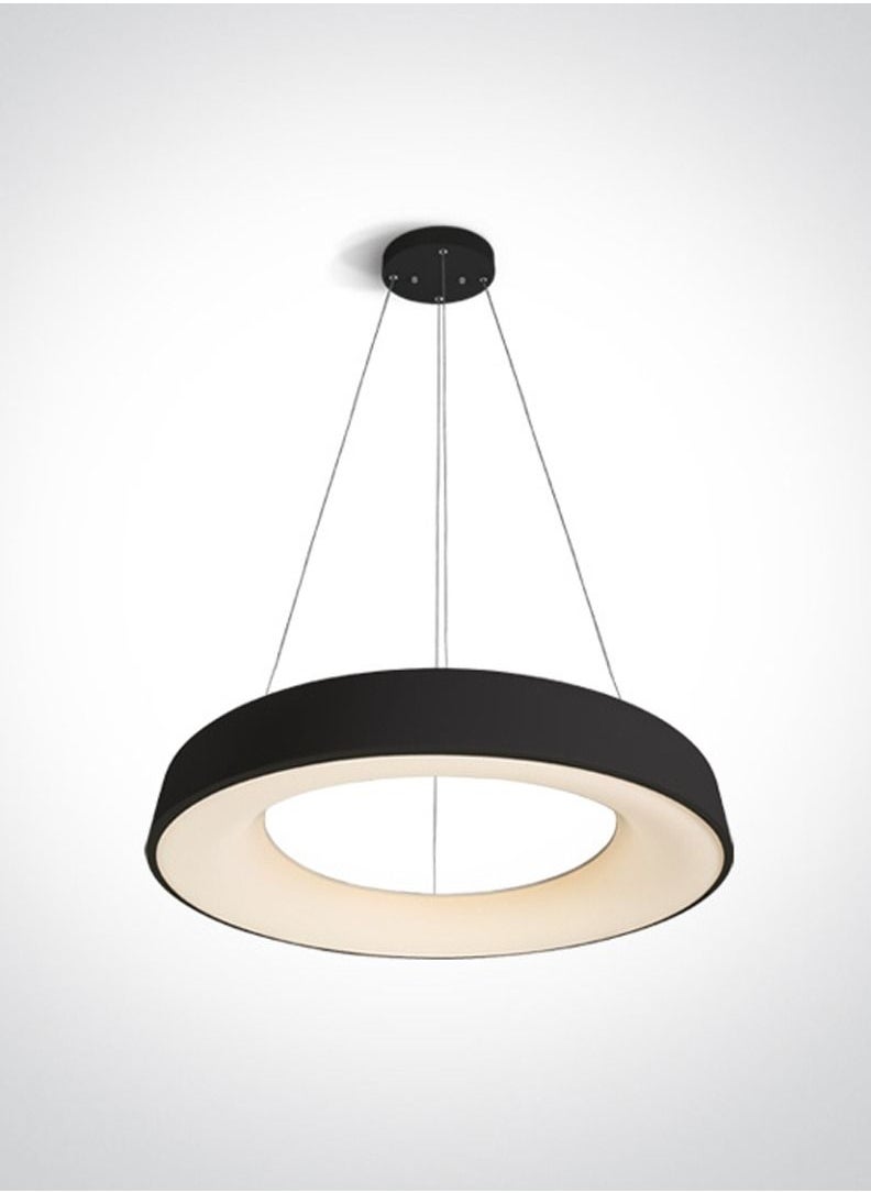 Generic Suspension Light,Dining Table Suspension,Bar,Led Pendant,Dia:78cm,80w/4,400 Lumen,Warm White(3000 Kelvin),Driver 1000 ma integrated, Circular Donut Shape,Adjustable Cable 1.5m,Black finish  - Image 1
