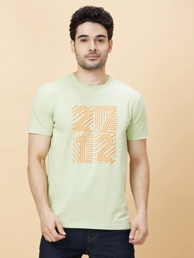 بيينغ هيومان Being Human Sea Foam Crew Neck T-Shirt For Men