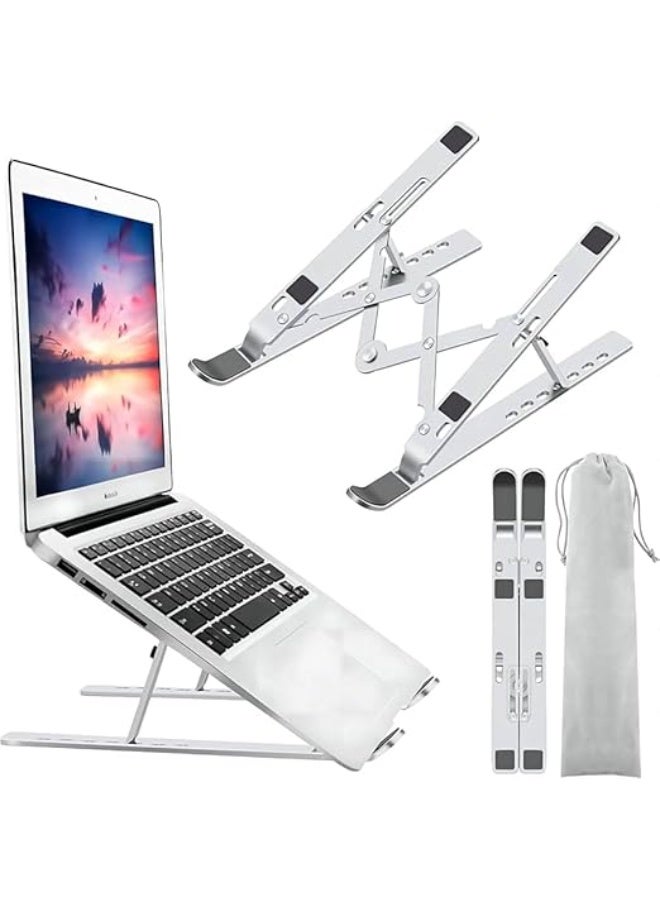 Ergonomic and Portable Laptop Stand - Multi-Angle Adjustable - Supports Laptop Ventilation - Ideal for Home, Office, and Travel- X2 (Silver) - Image 1