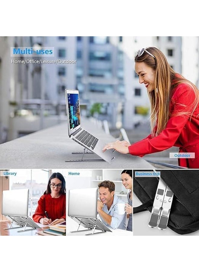 Ergonomic and Portable Laptop Stand - Multi-Angle Adjustable - Supports Laptop Ventilation - Ideal for Home, Office, and Travel- X2 (Silver) - Image 3