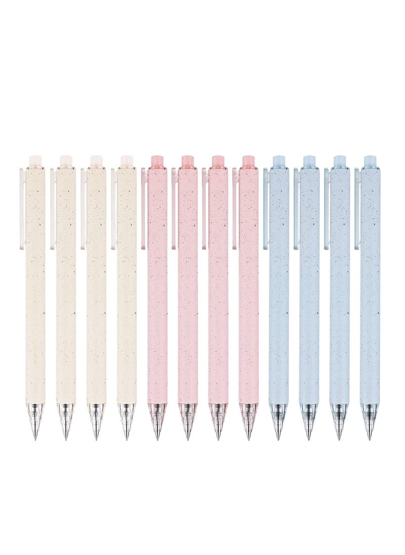 Generic Gel Ink Retractable Pens Set, Black Ink 0.5mm medium Point Pen Set, Extra Smooth Tip No Bleed Smear Smudge Refillable Clickable Pens Bulk for Writing Journaling Multicolor Fine Pens 12 Pcs  - Image 1