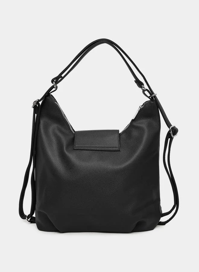 ستايلي Black Textured Shoulder Bag