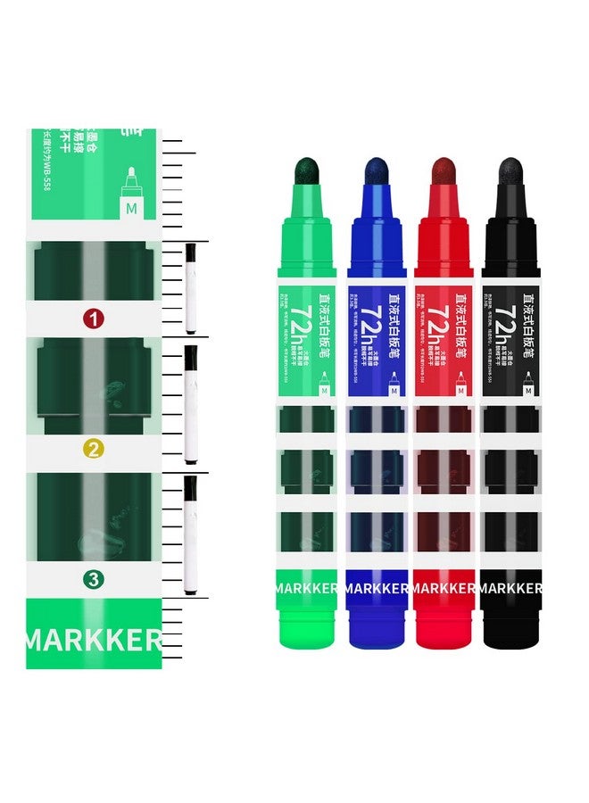 VITOLER Dry Erase Markers,4 Assorted Colors Whiteboard Markers,Long Lasting Low Odor White Board Markers For School Office And Home - Image 1