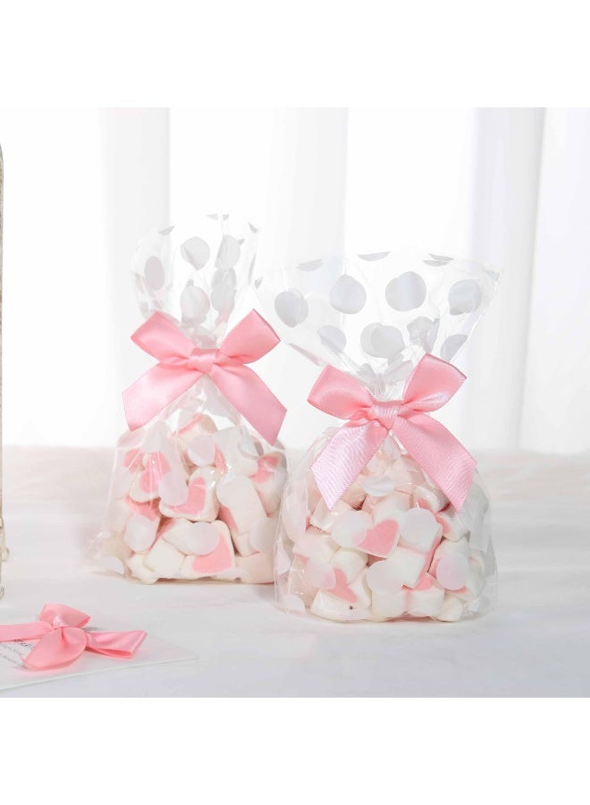 أوشيما 50 قطعة من رباطات اللمسة الوردية للرضع، مزودة بشرائط لاصقة ذاتية التصاق، ورباطات صغيرة وردية زخرفية بطول 3 بوصات، مصنوعة مسبقًا، للاستخدام في الحرف اليدوية، وتغليف الهدايا، والزينة في حفلات عيد الميلاد ولễ الزفاف للرضع - Image 5