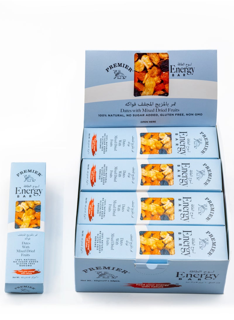 Premier Premier Energy Bar: Dates With Mixed Dried Fruits 60g x 12 Pcs 