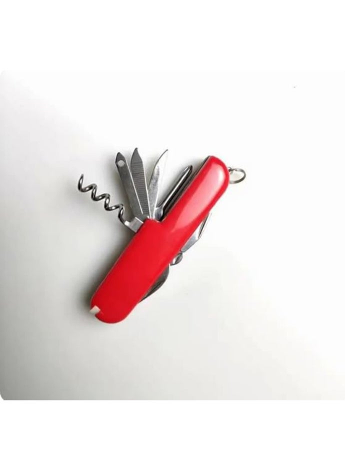 سويس أرمي سكين جيب مع ادوات ستيل للسفر والصيد - Image 1