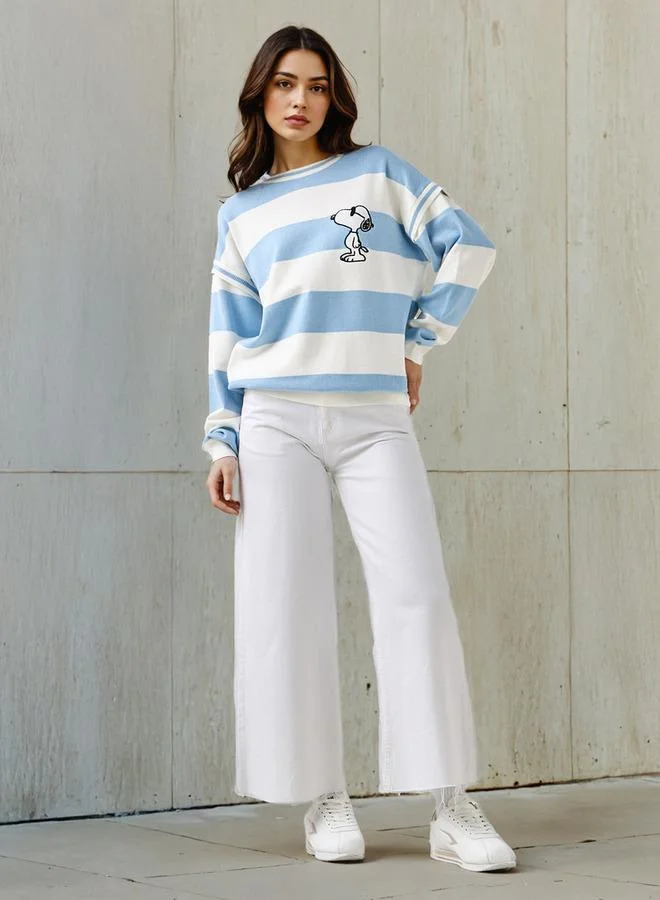 SP Characters Snoopy Embroidered Crew Neck Jumper