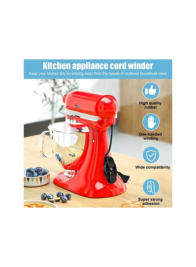 PROMASS Cord Wrap, 6 Pcs Cord Organizer for Appliances, Kitchen Appliance Cord Winder for Microwave, Coffee Maker, Mixer, Air fryer, Oven (Black, White) - Image 4