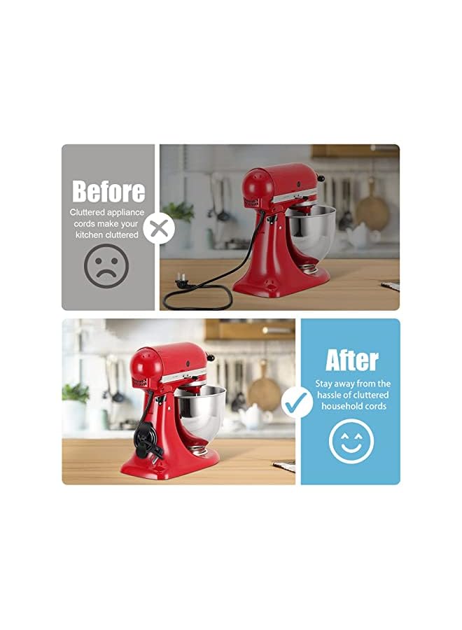 PROMASS Cord Wrap, 6 Pcs Cord Organizer for Appliances, Kitchen Appliance Cord Winder for Microwave, Coffee Maker, Mixer, Air fryer, Oven (Black, White) - Image 5