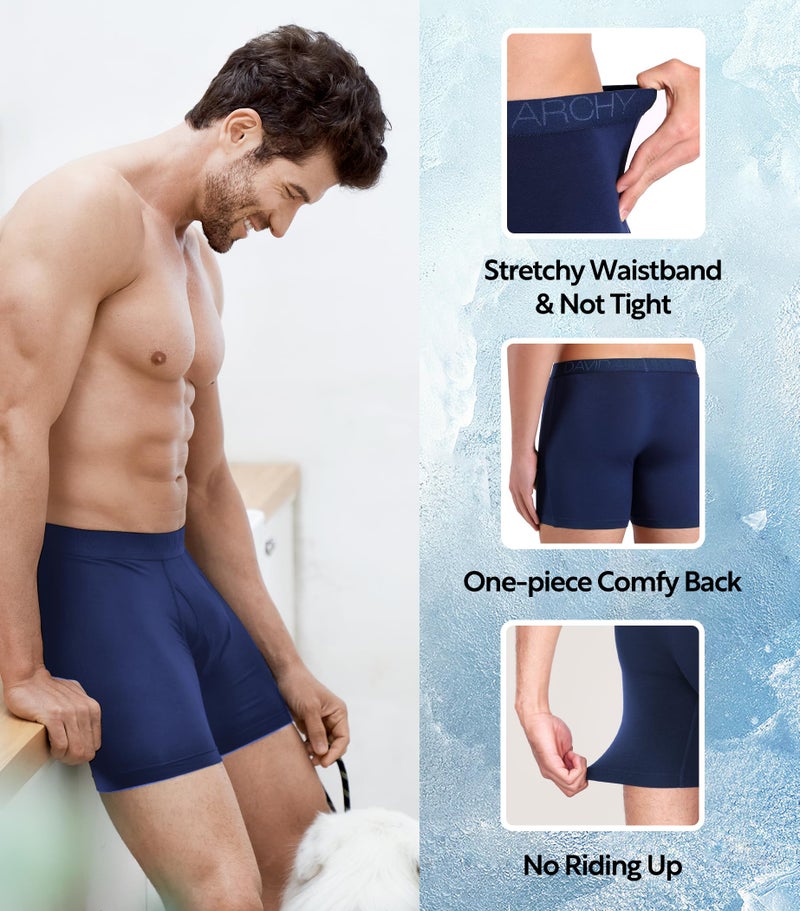 DAVID ARCHY Mens Underwear Boxer Briefs Breathable Soft Moisture-Wicking with Fly Underwear for Men Multipack - Image 4