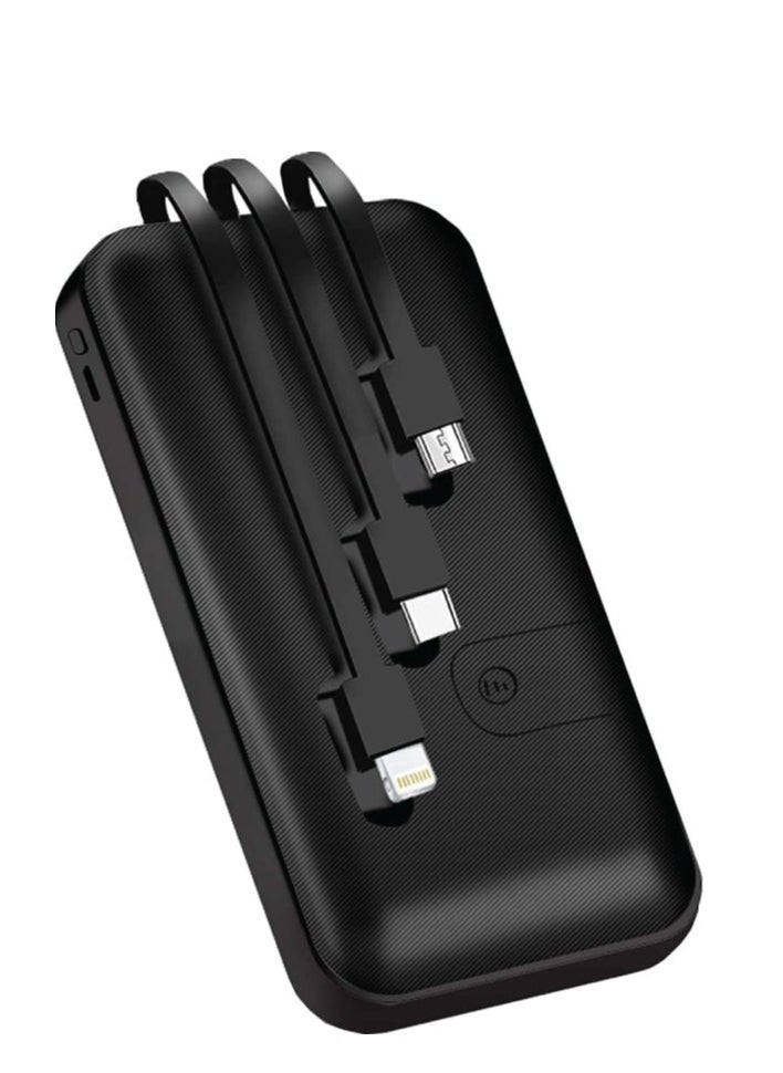 Earldom - Earldom tLarge Capacity Power Bank 10000mAh - 3 Types Charging Cable and LCD Power Display, Fast Charging, Lightweight and Easy to Carry, Stylish Design  - BlacK  PB41 - Image 1