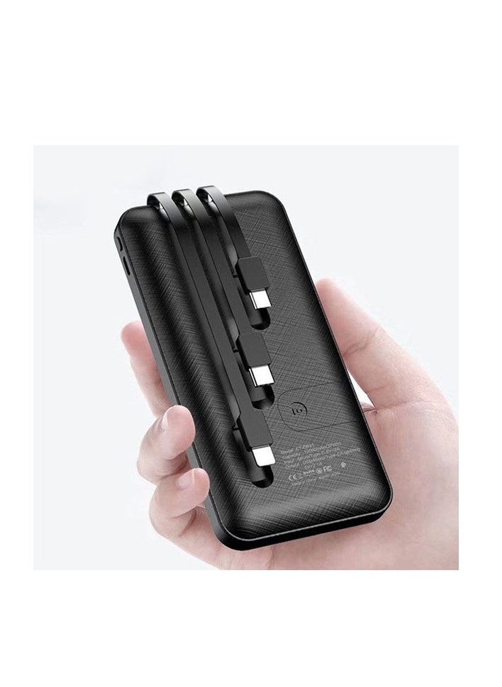 Earldom - Earldom tLarge Capacity Power Bank 10000mAh - 3 Types Charging Cable and LCD Power Display, Fast Charging, Lightweight and Easy to Carry, Stylish Design  - BlacK  PB41 - Image 1