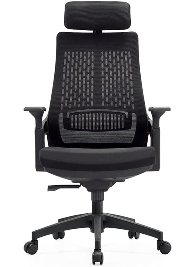 Maf Office Chair Ergonomic Desk Office Chair, Mesh Design High Back Computer Chair, Adjustable Headrest And Lumbar Support Color Maf-2021 (Black)