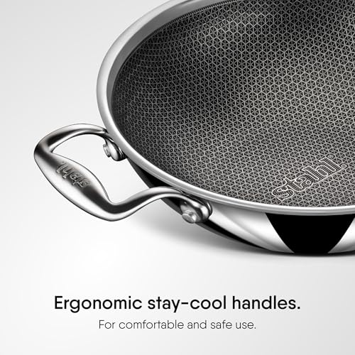 Stahl Artisan Hybrid 4.4 L, 28 cm Triply Non Stick Kadai with Lid, Stainless Steel Kadai for Cooking, Triply Kadhai Metal Spatula Friendly, Induction & Gas Stove Compatible - Image 4