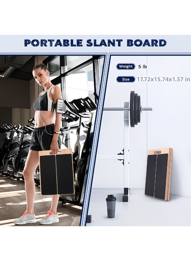 M MIAOYAN 5 Adjustable Angle Wooden Slant Board, 500 LBS Weight Capacity Non-Slip Calf Stretch Incline Board, Portable Wood Squat Wedge Foot Stretch Platform for Ankle Mobility Squat Training Yoga Recovery - Image 5