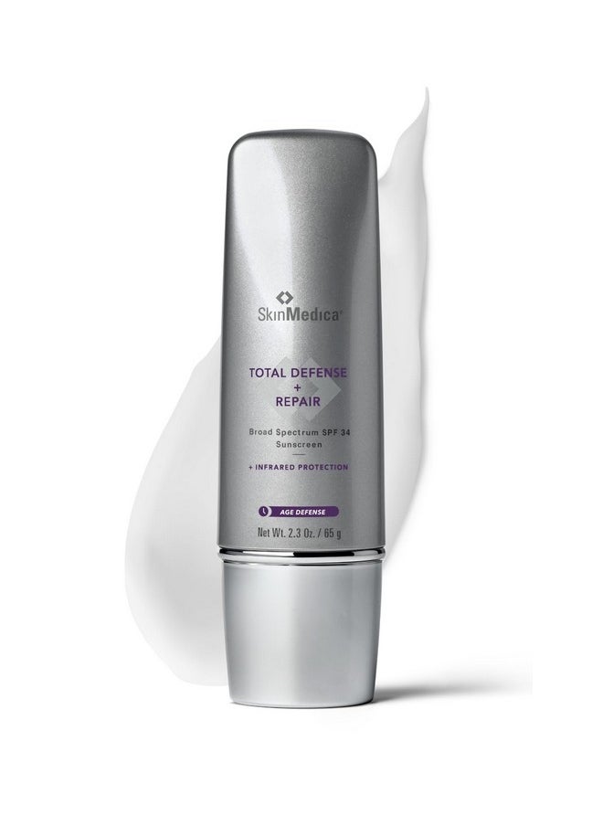 Skinmedica SkinMedica Total Defense + Repair SPF 34 Sunscreen for Face. This Lightweight, Facial Sunscreen is Ideal for Oily and/or Combination Skin, 2.3 Oz  - Image 1