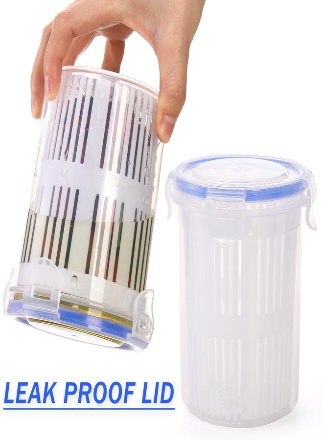 Yesland 4 Pack Pickle Container with Strainer, 24 oz Plastic Pickle Jar Holder Keeper Lifter, Clear Leak-proof Pickle Juice Separator with Lock It Lid for Sweet Gherkins, Olives - Image 4