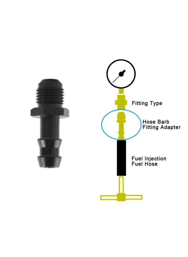 6AN Flare To 3 8 1 2 Hose Barb Adapter Aluminum Fuel Line Fitting Black - Image 3