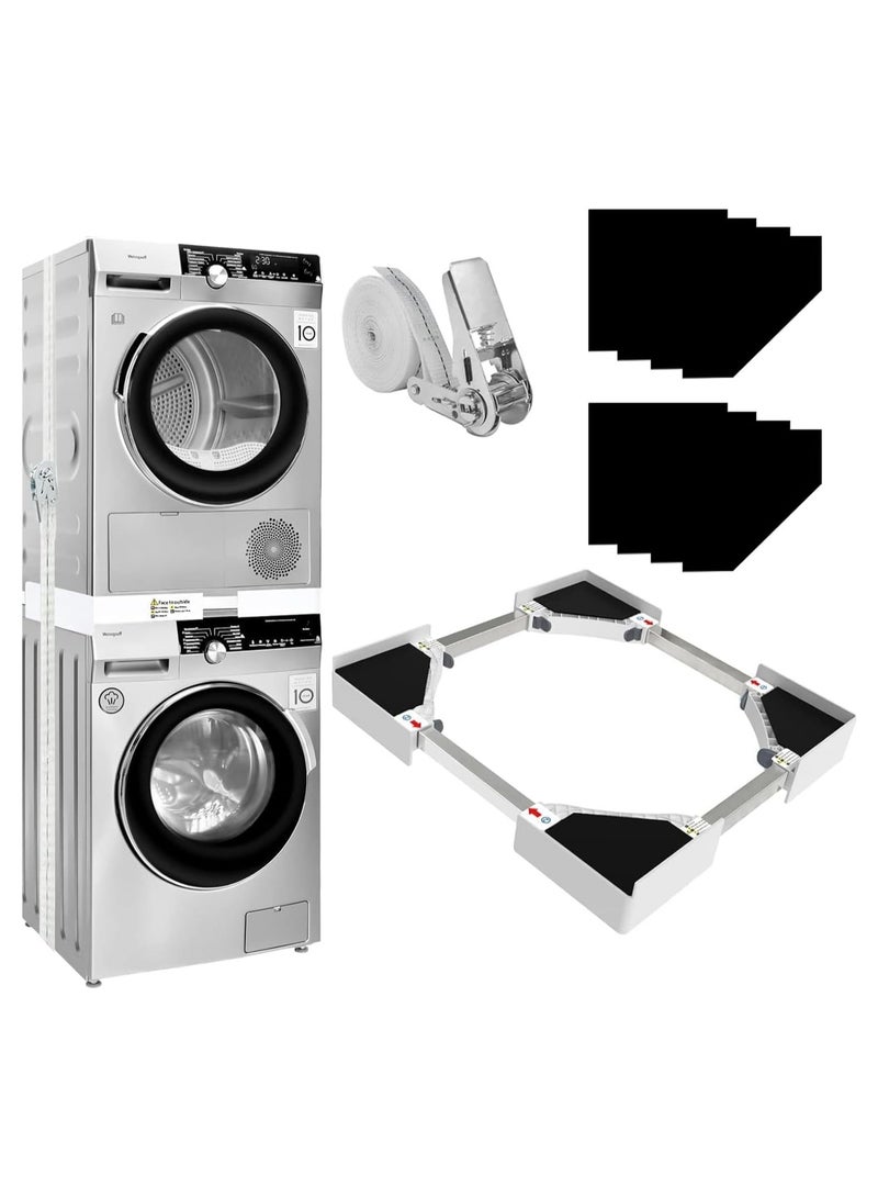 YelaJoy Washer Dryer Stacking Kit, Universal Stacking Kit for Washer and Dryer, Connecting Frame with Ratchet Strap, Adjustable 29"/28"/27"/26"/25"/24" Washer and Dryer Stacking Kit - Image 1