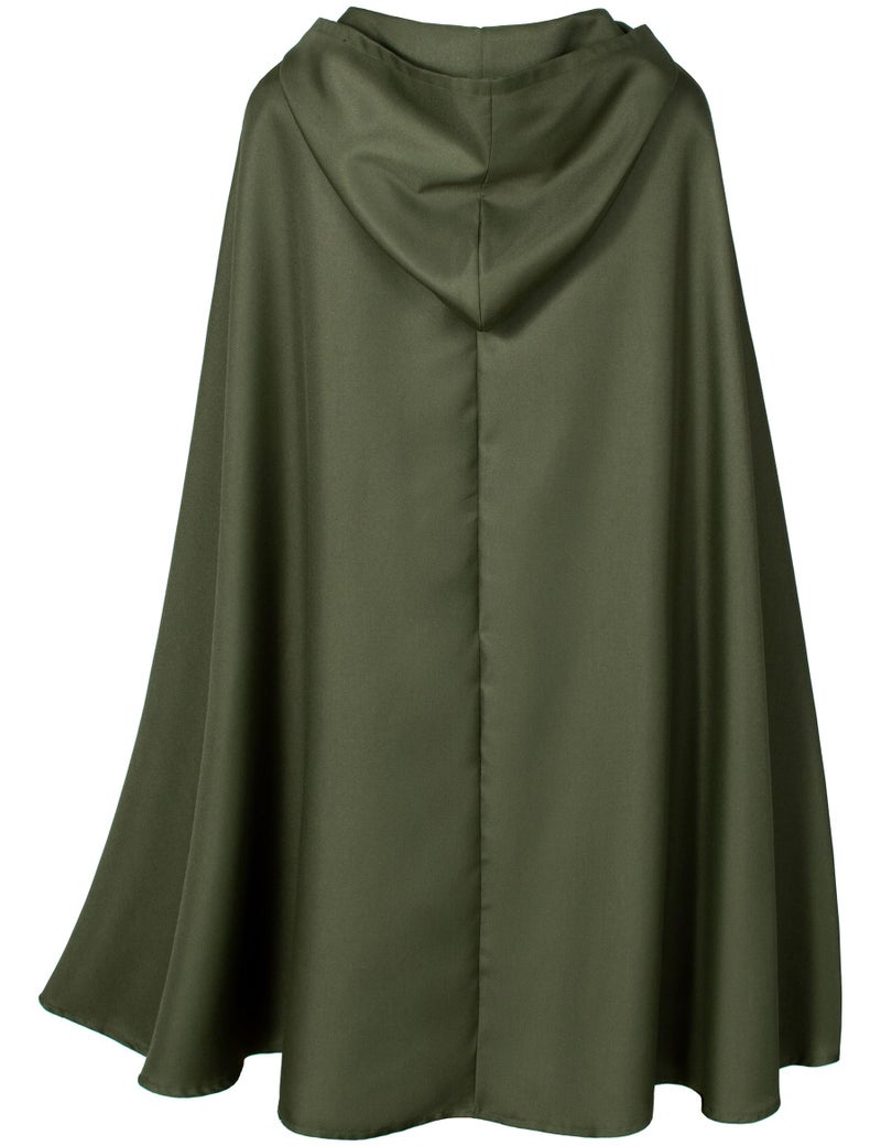 Yuriko Adult Medieval Cloak Renaissance Cloak Hooded Vintage Knigth Cloak With Hood Cape Cosplay Robe Halloween Costume(Green M) - Image 4