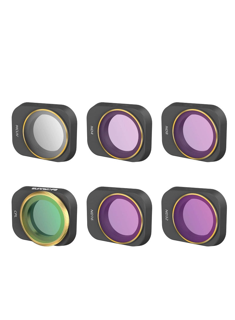 SYOSI ND Lens Filter Set for DJI Mini 3 Pro, 6 Piece UV Filter Multi-Coated Filter Camera Lens Drone Camera Lens Accessories, Adjustable Ultra-Light Filter (MCUV + CPL ND4 + ND8 + ND16 + ND32)  - Image 1