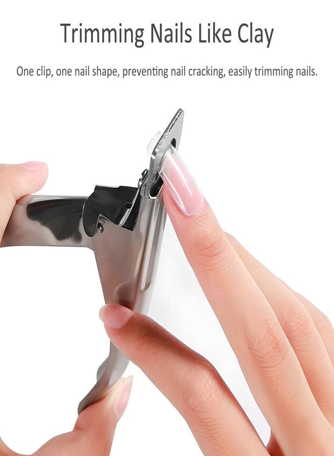 Kootinn 2-Pack Professional Acrylic Nail Clippers Durable Stainless Steel, Titanium-Coated for Manicure & Pedicure, Versatile for All Nail Types, Ideal Gift for Nail Art Enthusiasts (Black & Silver) - Image 2
