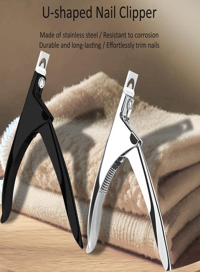 Kootinn 2-Pack Professional Acrylic Nail Clippers Durable Stainless Steel, Titanium-Coated for Manicure & Pedicure, Versatile for All Nail Types, Ideal Gift for Nail Art Enthusiasts (Black & Silver) - Image 3