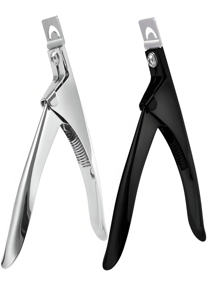 Kootinn 2-Pack Professional Acrylic Nail Clippers Durable Stainless Steel, Titanium-Coated for Manicure & Pedicure, Versatile for All Nail Types, Ideal Gift for Nail Art Enthusiasts (Black & Silver) - Image 1