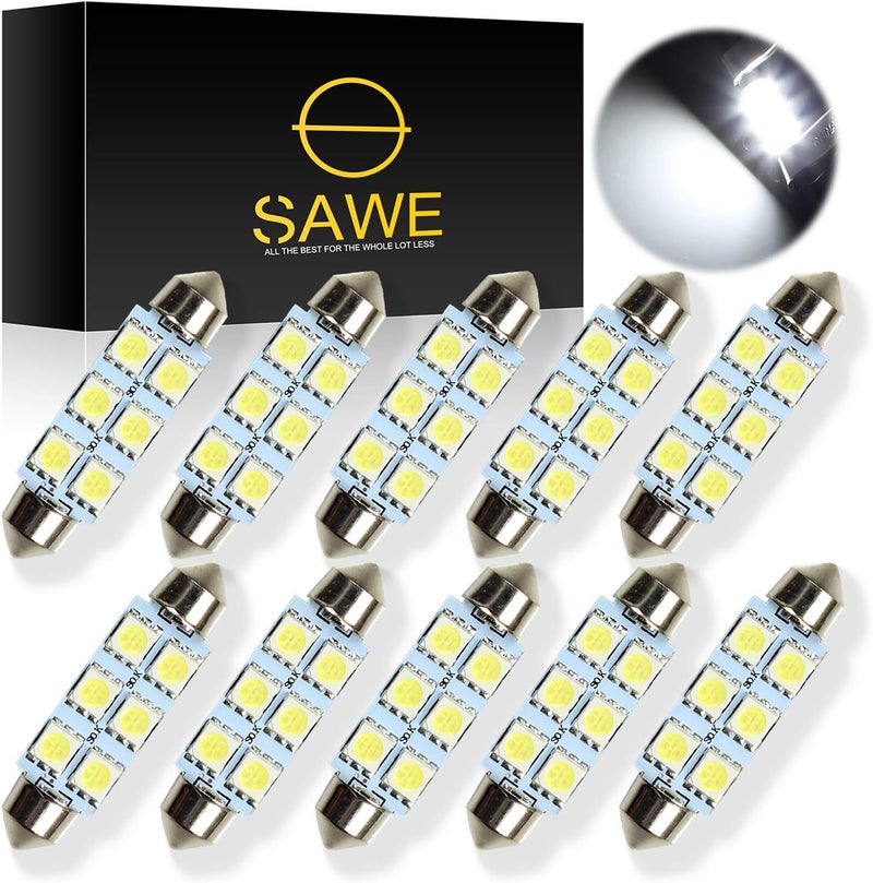 SAWE 44MM 6-SMD 5050 Festoon LED Light Bulbs (10 Pack) - Image 1