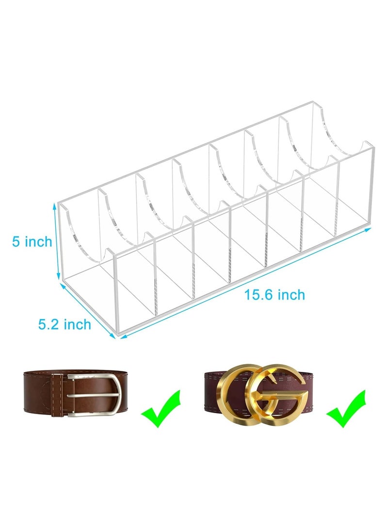TPGP Belt Organizer, Acrylic Belt Storage Holder for The Closet, 7 Compartments Display Case for Tie and Bow Tie - Image 3