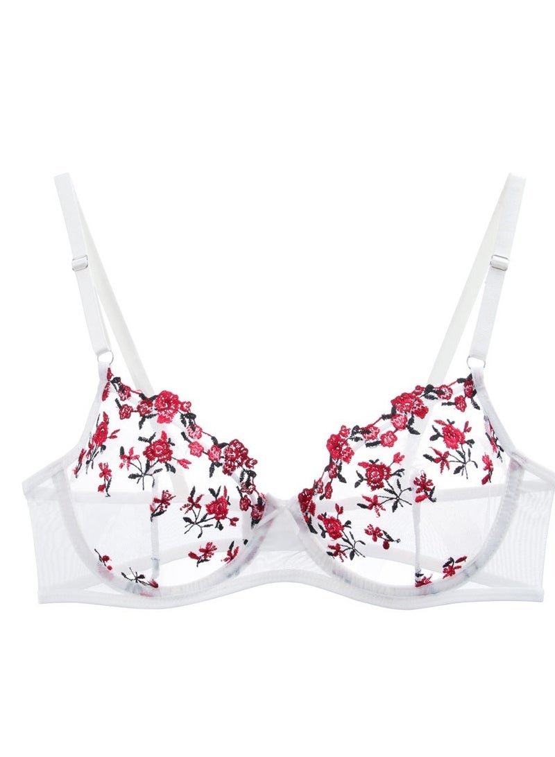 Joychic طقم مكون من قطعتين من حمالة الصدر والملابس الداخلية المطبوعة بالزهور للنساء - Image 1