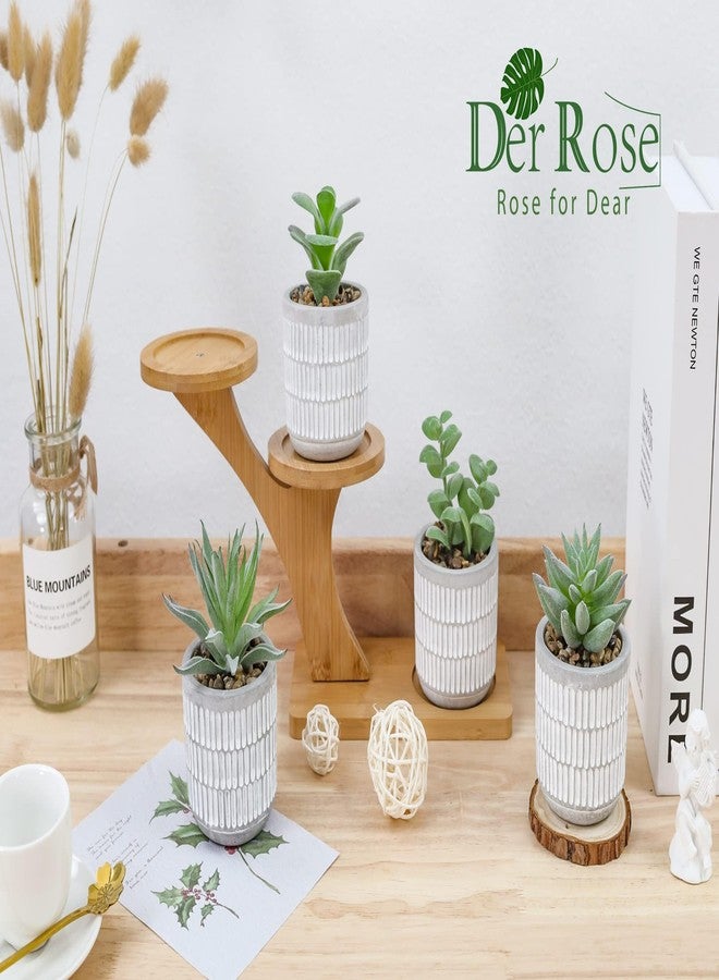 Der Rose مجموعة دير روز من 4 نباتات عصارية اصطناعية لتزيين غرفة المعيشة والحمام وغرفة النوم والمطبخ. - Image 3