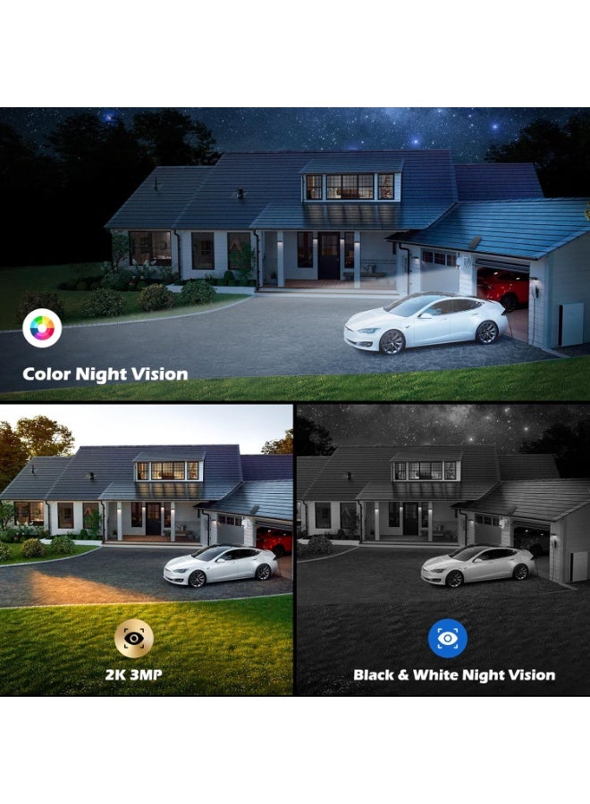 2K Wireless Wi-Fi Security Camera – 360° Rotation, Solar Panel, Human Infrared Detection, Night Vision, Two-Way Audio, 2.4GHz – White - Image 4