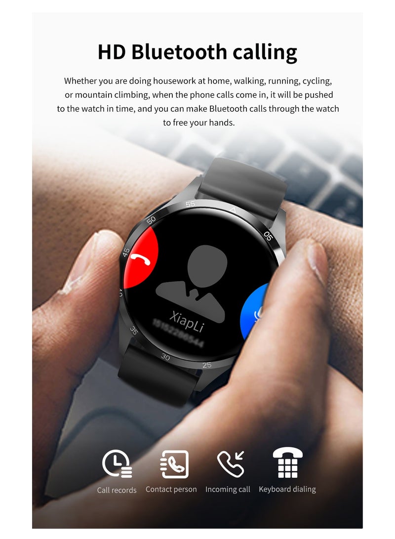 GULFLINK 2024 Round Shape Smart Watch For Men GT4 Pro Blood Oxygen Fitness Tracker Smartwatch- Black - Image 4