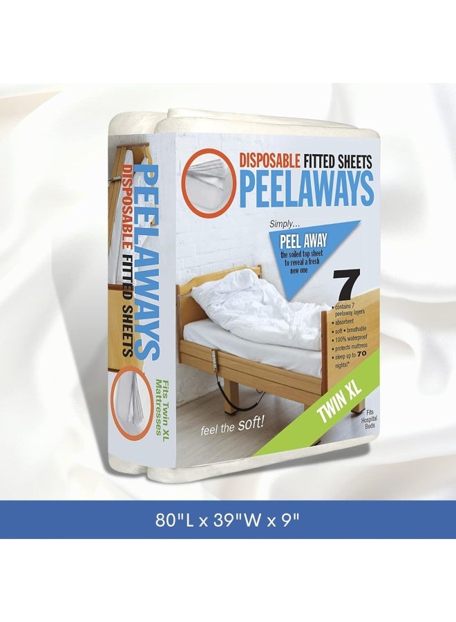 PEELAWAYS Disposable Bed Sheets Mattress Pad Protector Twin XL  7 Layer - Image 2