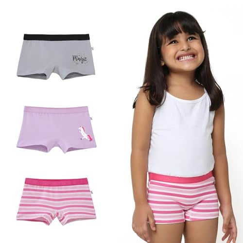 YouGotPlanB Cotton Trunks for Girls | Ages 4-16 | Stretchable Trunks for Kids | Snug-Fit | Perfect for Active Girls - Image 1
