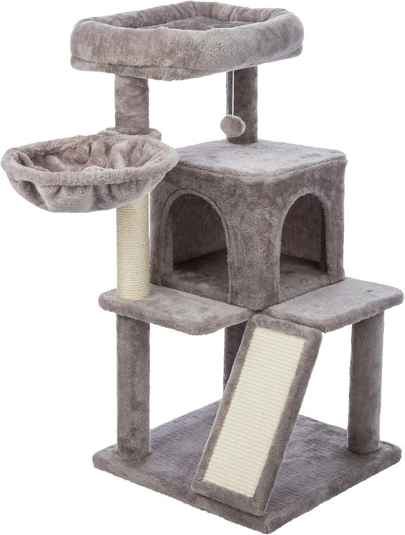 TRIXIE Pepito 394 Cat Tower 3Level Cat Tree with Sisal Scratching Posts and Ramp Plush Condo and Hammock - Image 1