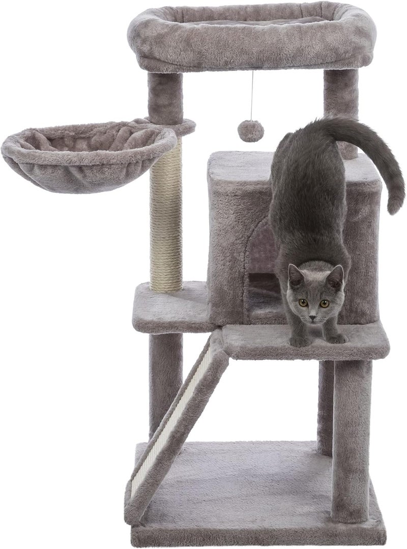TRIXIE Pepito 394 Cat Tower 3Level Cat Tree with Sisal Scratching Posts and Ramp Plush Condo and Hammock - Image 3