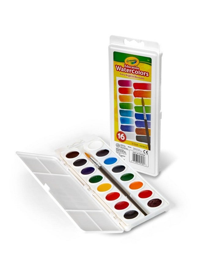 Crayola Watercolor Paint Set (16 Count), Washable Paint for Kids, 1 Paint Brush, Arts & Crafts Supplies, Assorted Colors, Ages 4+ - Image 3