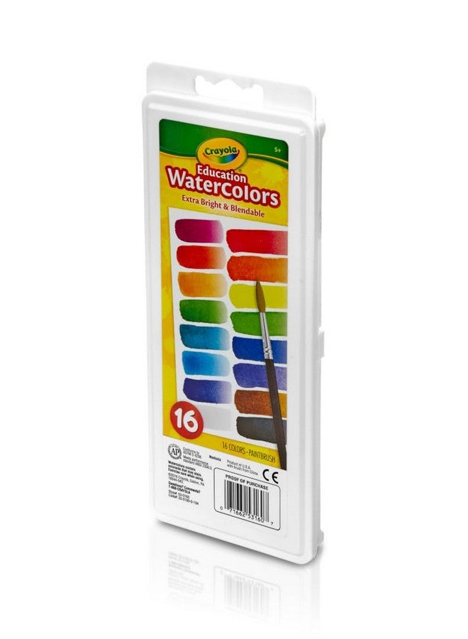 Crayola Watercolor Paint Set (16 Count), Washable Paint for Kids, 1 Paint Brush, Arts & Crafts Supplies, Assorted Colors, Ages 4+ - Image 5