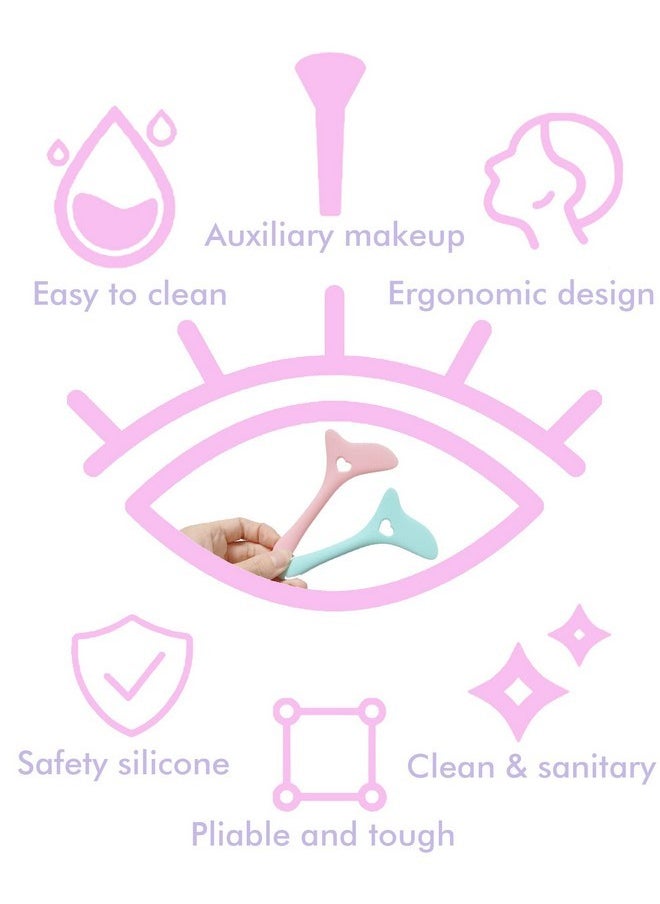 DogieLyn Reusable Eyeliner Stencils Silicone Winged Tip Eyebrow Pencil Smoky Eyeshadow Applicators Plate Cat Shape Guide Template Multifunctional Lazy Quick Makeup Tool  - Image 4